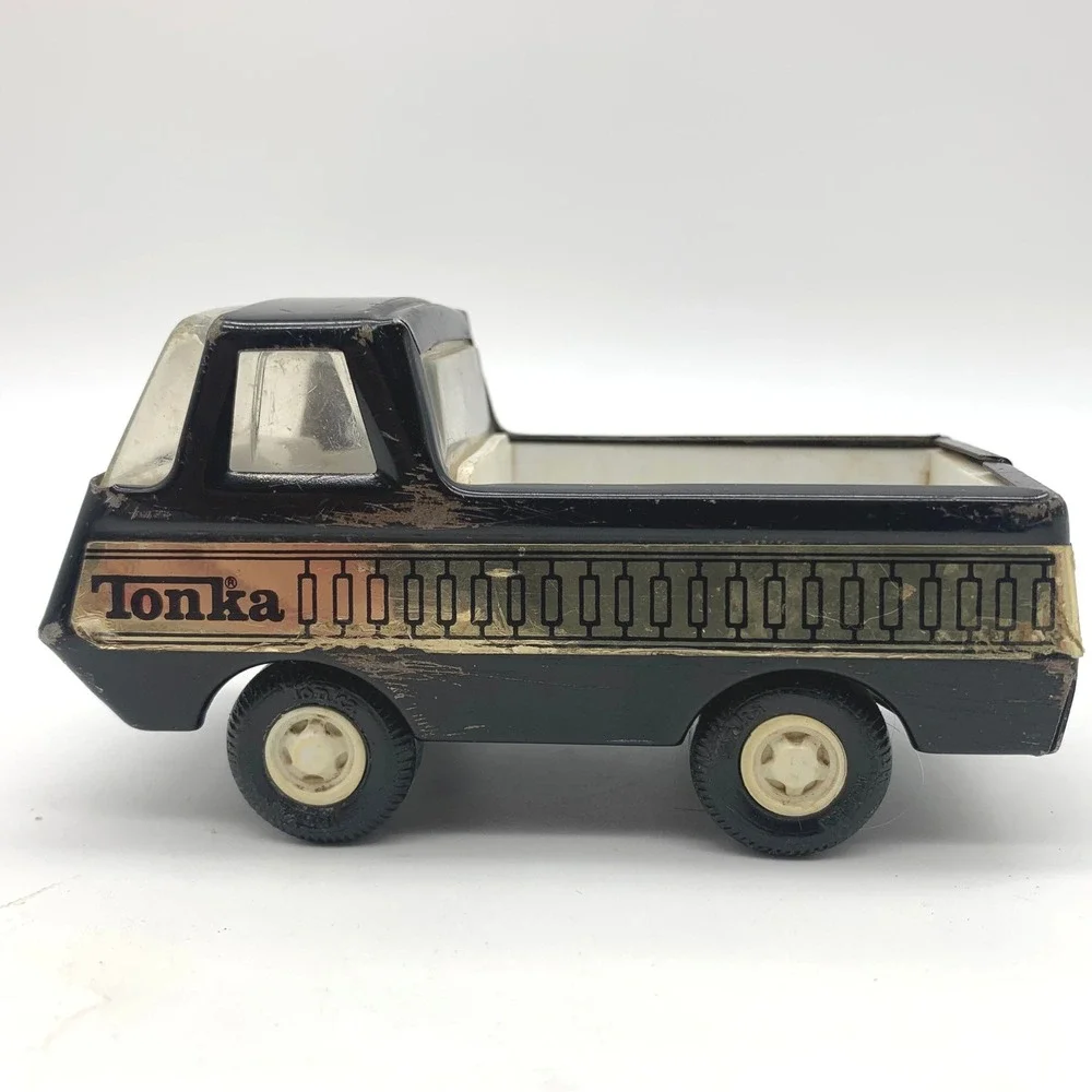 Vintage 1970 Tonka Aero Mini Pickup Truck Black Pressed Steel Made in USA HTF